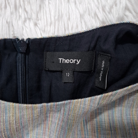 Theory Dress Size 12 Sleeveless Line Blend Easy Shift Lined Workwear Casual Gray - Picture 8 of 11
